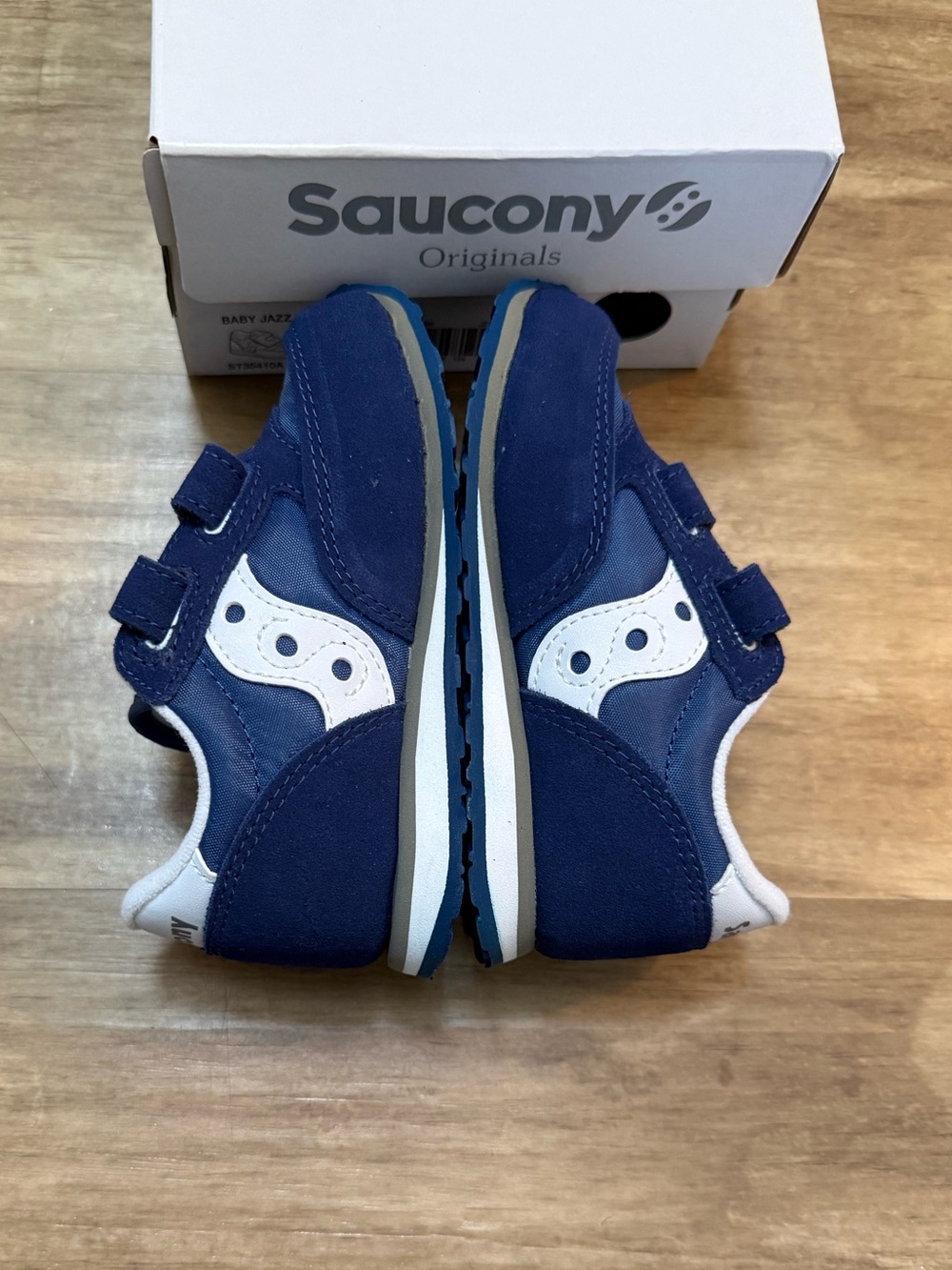 Saucony Kids Navy and White Velcro Athletic Sneakers